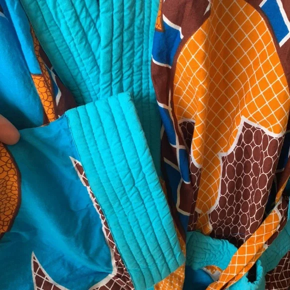 NFS/Gifted Vtg 70s Robe & Shorts Pajama Lounge Set Excellent Condition - Picture 5 of 10